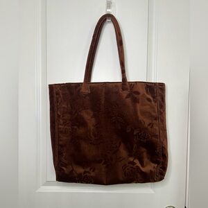 Victoria's Secret Brown Velvet Tote Bag *Tiny Flaw Casual